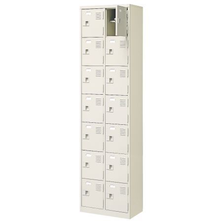 14人用シューズボックス(中棚付き)(鍵なし)(7段×2列) 【地域限定送料無料】 /MI-BST2-7H(N)|株式会社アオバ 店