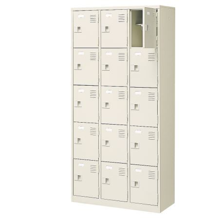 15人用シューズボックス(中棚付き)(鍵なし)(ロング用Ｈ290)(5段×3列) 【地域限定送料無料】 /MI-BST3-5LL(N)