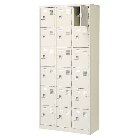 18人用シューズボックス(中棚付き)(鍵なし)(6段×3列) 【地域限定送料無料】 /MI-BST3-6H(N)|株式会社アオバ 店
