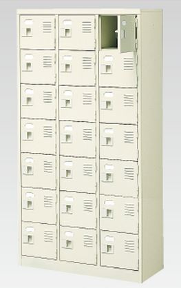 21人用シューズボックス席(中棚なし)(鍵付き添い人)(7段×3列) 【領域押さえる貨物輸送無料】 /MI-BST3-7WK(N)