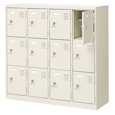 12人用シューズボックス(中棚付き)(鍵なし)(ロング用H290)(3段×4列) 【地域限定送料無料】 /MI-BST4-3LL(N)|株式会社アオバ 店