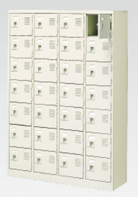 28人用シューズボックス席(中棚なし)(鍵付き添い人)(7段×4列) 【領域押さえる貨物輸送無料】 /MI-BST4-7WK(N)