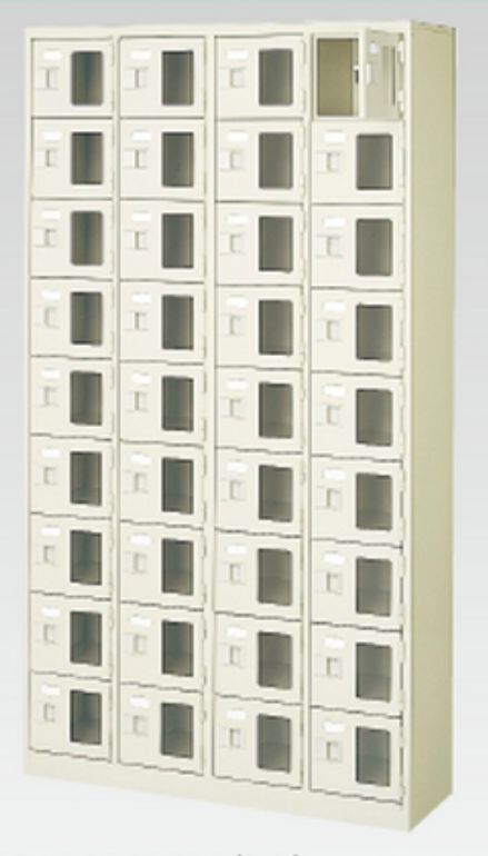 36人用シューズボックス席(窓付き添い人)(中棚なし)(鍵付き添い人)(9段×4列) 【地方制限事項貨物輸送無料】 /MI-BST4-9WMXK(N)