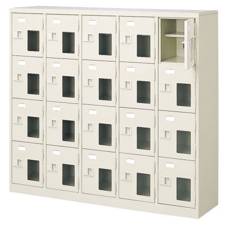 20人用シューズボックス(窓付き)(中棚付き)(鍵なし)(4段×5列) 【地域限定送料無料】 /MI-BST5-4HMX(N)