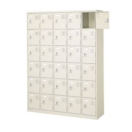 30人用シューズボックス(中棚なし)(鍵なし)(内寸Ｈ252)(6段&times;5列) 【地域限定送料無料】 /MI-BST5-6NN(N)｜株式会社アオバ　店