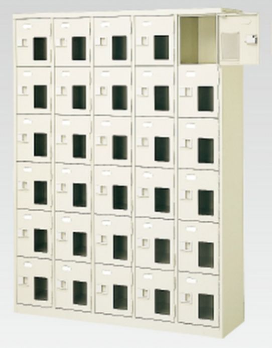30人用シューズボックス席(窓付き添い人)(中棚なし)(鍵付き添い人)(内寸Ｈ252)(6段×5列) 【地方制限事項貨物輸送無料】 /MI-BST5-6NNMXK(N)
