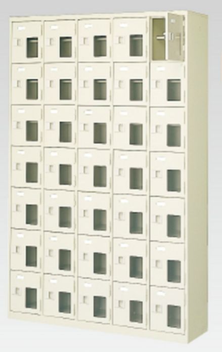 35人用シューズボックス席(窓付き添い人)(中棚付き添い人)(鍵付き添い人)(7段×5列) 【地方制限事項貨物輸送無料】 /MI-BST5-7HMXK(N)