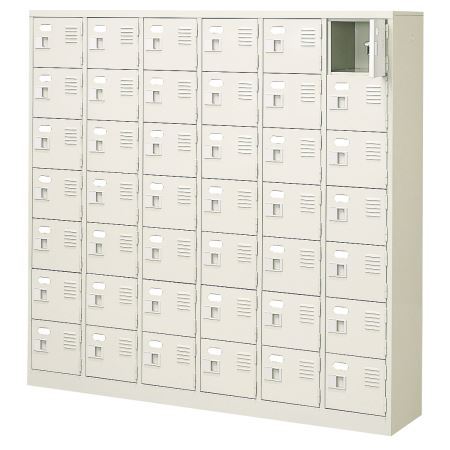 42人用シューズボックス(中棚なし)(鍵なし)(7段×6列) 【地域限定送料無料】 /MI-BST6-7W(N)