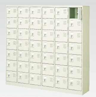 42人用シューズボックス席(中棚なし)(鍵付き添い人)(7段×6列) 【地方制限事項貨物輸送無料】 /MI-BST6-7WK(N)