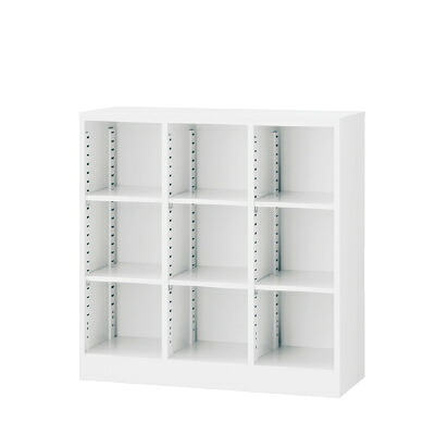 3列オープン書庫 可動棚 ホワイト 3列3段 W900×D350×H900mm 【地域限定送料無料】/SE-SBKW-9