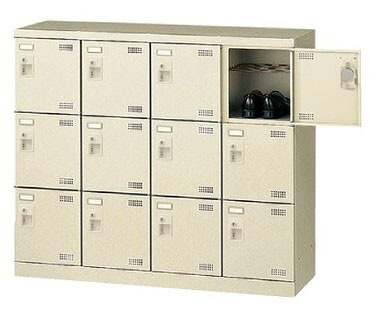 12人用シューズボックス 錠なし 4列3段 【地域限定送料無料】/SE-SLB-M412-K2