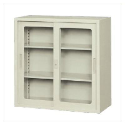 ガラス戸引き違い書庫　幅880&times;高さ880mm /TO-33SG-TNG｜株式会社アオバ　店