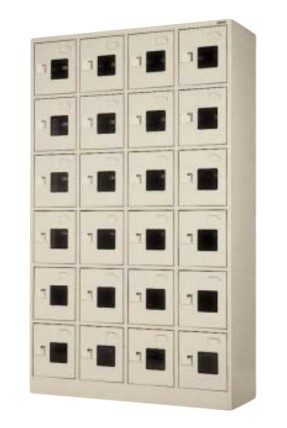 24人用シューズボックス席 窓付き添い人 中棚付 鍵皆無 4列×6段 /TO-WEL-2446-TNG