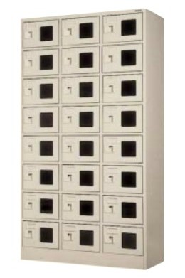 24人用シューズボックス　窓付き　中棚無　鍵無し　3列&times;8段 /TO-WEL-2438N-TNG｜株式会社アオバ　店