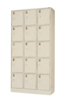 15人用シューズロッカー 3列×5段 合鍵付 中棚付き添い人 /TO-SLK-1535-TNG