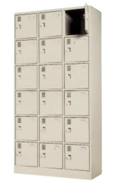 18人用シューズロッカー 3列×6段 合鍵付 中棚皆無 /TO-SLK-1836N-TNG