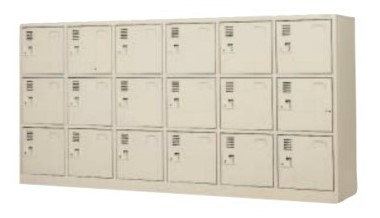 18人用シューズロッカー 6列×3段 合鍵付 中棚付き添い人 /TO-SLK-1863-TNG