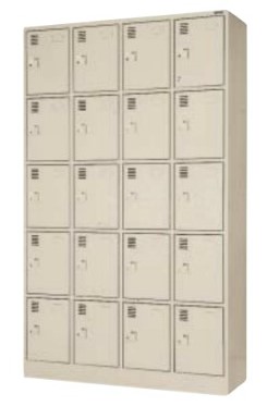 20人用シューズロッカー 4列×5段 合鍵付 中棚付き添い人 /TO-SLK-2045-TNG