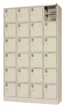 24人用シューズロッカー 4列×6段 合鍵付 中棚付き添い人 /TO-SLK-2446-TNG