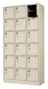 18人用シューズロッカー 3列×6段 合鍵付 中棚付き添い人 /TO-SLK-1836-TNG