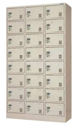 24人用文字盤錠小物ロッカー 3列×8段 文字盤式錠 /TO-DLK-2438N