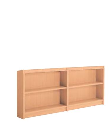 木製書架 直立 2連 片側 2段 高さ830mm /TO-S-BED|株式会社アオバ 店
