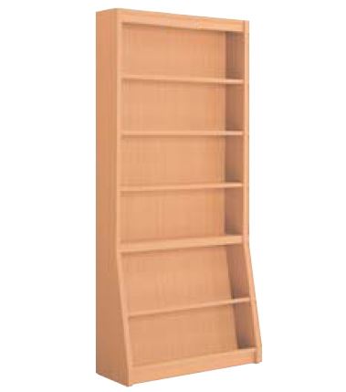 木製書架　傾斜　1連　片側　6段　高さ2235mm /TO-K-BBA