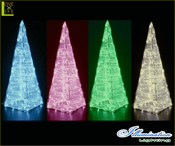 【LED】【無限変色】【WP】【RGB】LEDクリスタルタワー【L】【コーン】【三角】【トンガリ】【塔】【タワー】【ツリー】【イルミネーション】【クリスタル】【エコ】AOIデパートの新作イルミネーション【大人気】【電飾】【クリスマス】【省エネ】【大人気】
