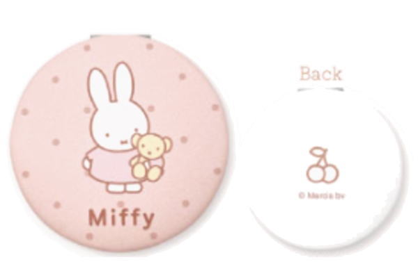 経典ブランド Miffy ミッフィー ミラー ピンク くまちゃん ウサギ ミッフィーちゃん ナインチェ プラウス 絵本 アニメ 折りたたみミラー 手鏡 鏡 化粧 メイク コスメ コンパクト 雑貨 グッズ かわいい