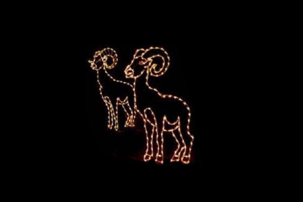イルミネーション　ヤギヤギ　オレンジ　アニマル　動物　平面　壁掛け　輝き　電飾　LED　モチーフ　クリスマス　かわいい｜ＡＯＩデパート 52,837円