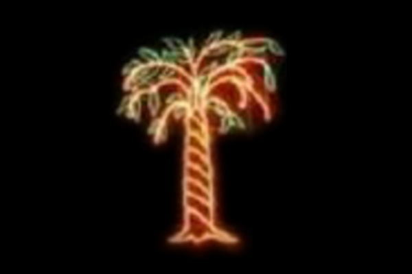 イルミネーション　植物イルミネーショングリーン　オレンジ　ヤシの木　平面　壁掛け　輝き　電飾　LED　モチーフ　クリスマス　かわいい