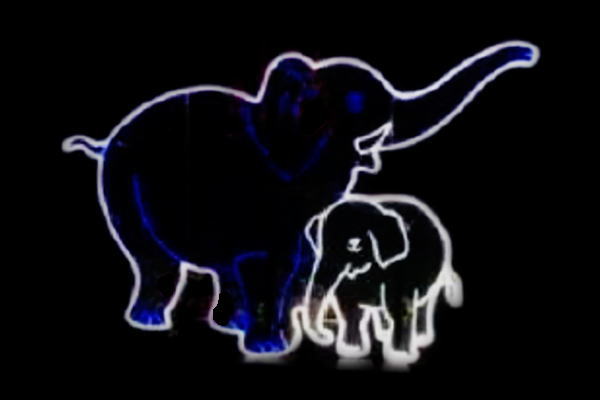 イルミネーション ゾウイルミネーションブルー ゾウ アニマル 動物 平面 壁掛け 輝き 電飾 LED モチーフ クリスマス かわいい|AOIデパート