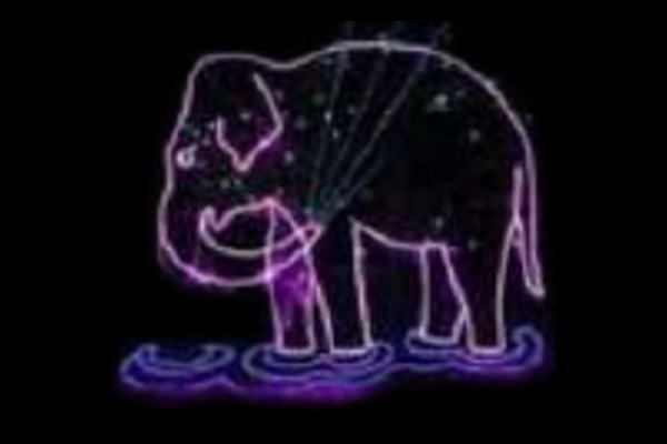 イルミネーション　ゾウイルミネーションパープル　ゾウ　アニマル　動物　平面　壁掛け　輝き　電飾　LED　モチーフ　クリスマス　かわいい