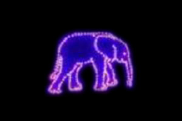 イルミネーション　ゾウイルミネーションパープル　ゾウ　アニマル　動物　平面　壁掛け　輝き　電飾　LED　モチーフ　クリスマス　かわいい｜ＡＯＩデパート