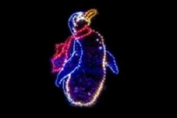 イルミネーション　ペンギンイルミネーションブルー　ペンギン　アニマル　動物　平面　壁掛け　輝き　電飾　LED　モチーフ　クリスマス　かわいい