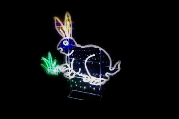 イルミネーション うさぎイルミネーションホワイト うさぎ アニマル 動物 平面 壁掛け 輝き 電飾 LED モチーフ クリスマス かわいい|AOIデパート