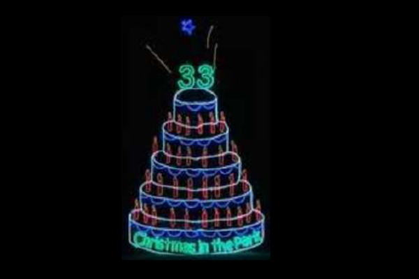 イルミネーション　ケーキイルミネーションホワイト　ブルー　平面　壁掛け　輝き　電飾　LED　モチーフ　クリスマス　かわいい｜ＡＯＩデパート