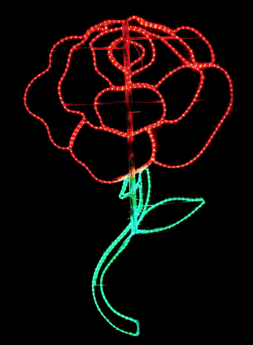 イルミネーション　薔薇イルミネーション　ローズ　バラ　ばら　カーネーション　祝　植物　誕生日　庭園　庭　ホテル　フラワーショップ　グリーン　レッド　薔薇　花　平面　壁掛け　輝き　電飾　LED　モチーフ　かわいい