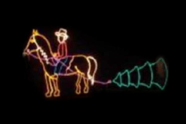 イルミネーション　クリスマスイルミネーションイエロー　グリーン　ツリー　馬　平面　壁掛け　輝き　電飾　LED　モチーフ　クリスマス　かわいい｜ＡＯＩデパート