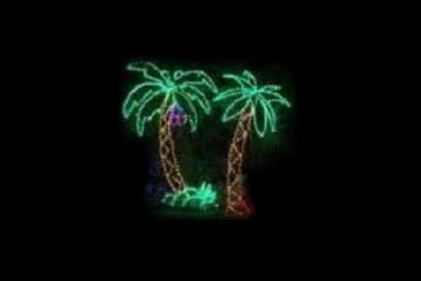 イルミネーション　ヤシの木イルミネーショングリーン　ブラウン　ヤシの木　木　平面　壁掛け　輝き　電飾　LED　モチーフ　かわいい