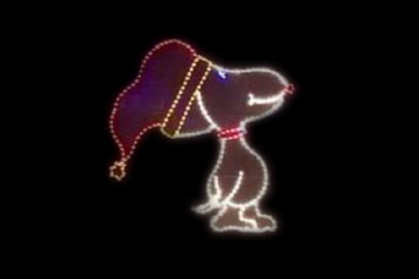 イルミネーション　犬イルミネーションレッド　ホワイト　犬　クリスマス　平面　壁掛け　輝き　電飾　LED　モチーフ　かわいい