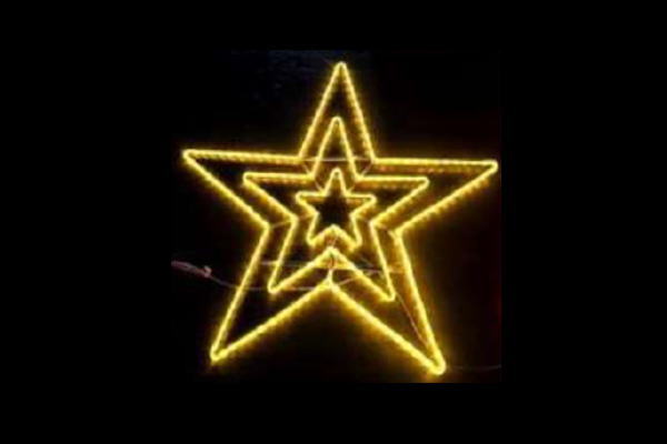 イルミネーション　星イルミネーションイエロー　星　クリスマス　平面　壁掛け　輝き　電飾　LED　モチーフ　かわいい