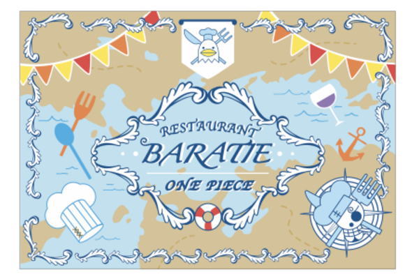 ワンピース　ONE PIECE　ランチョンマットバラティエ　海賊　アニメ　漫画　映画　クロス　敷き物　マット　弁当包み　雑貨　グッズ　かわいい画像