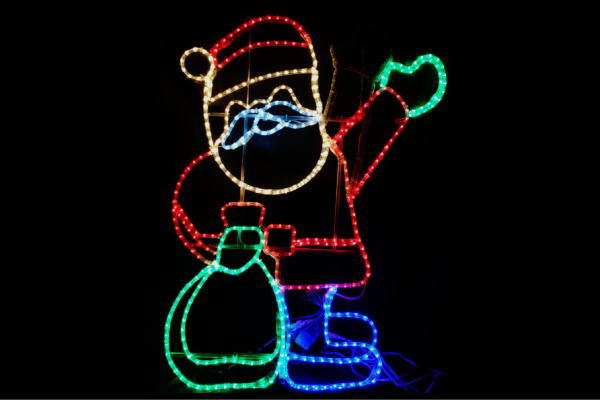 LED  手ぶりサンタ クリスマス 照明【屋内外受け入れる能力のある】【貨物輸送無料】【クリスマス】【照明】【電飾】【主題】【庭園】【冬期】【庭】【防雨】【バイバイ】【手を振る】【御挨拶】