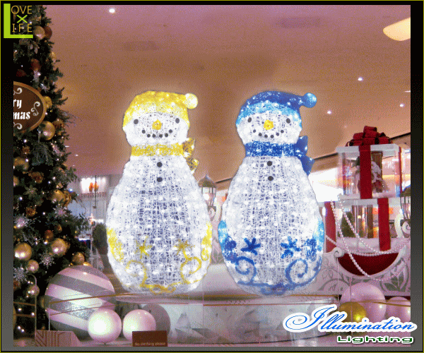 LED ２D クリスマス スノーマン 3個 イルミネーション 屋外 雪だるま+