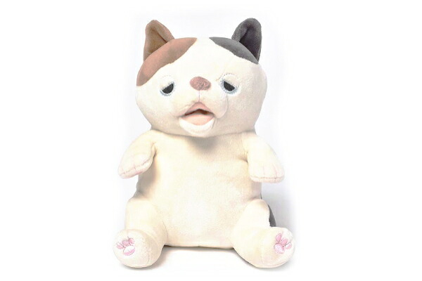 オリジナル　ねむねむアニマルズ　甘噛みハムハムぬいぐるみゆず　ミケネコ　動物　アニマル　マスコット　人形　ドール　インテリア　雑貨　グッズ　かわいい
