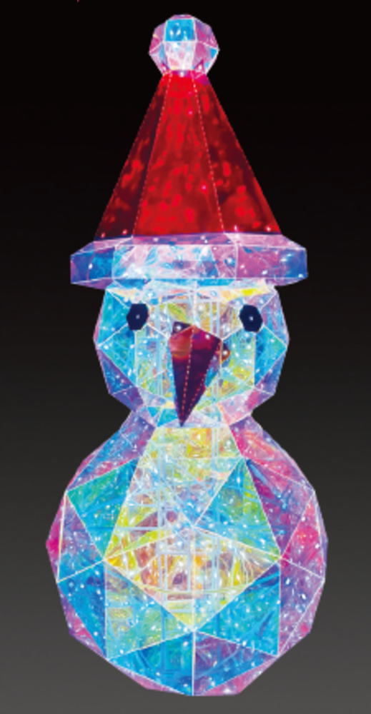 照度 LEDドリームシャインスノーマン雪達磨 派手 主題 好いたらしい 素晴らしい 光 冬 クリスマス 天然木 飾りつけ エコ 電飾 LED 室外 室外 雑貨 グッズ 愛くるしげ