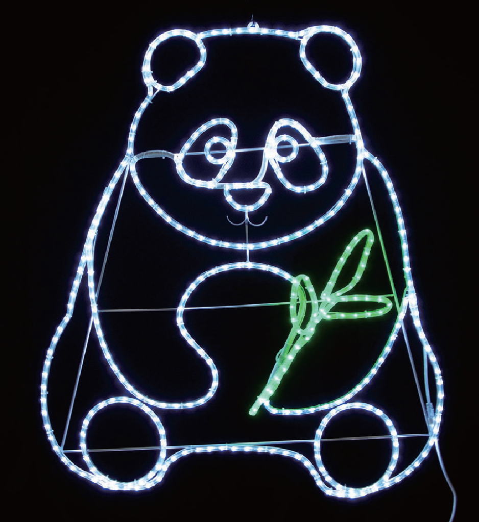 イルミネーション　パンダ動物　アニマル　2Dモチーフ　きれい　美しい　光　冬　クリスマス　パーティー　イベント　LED　飾り　エコ　電飾　野外　屋外　雑貨　グッズ　かわいい
