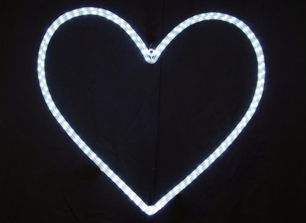 イルミネーション　ハート70cm白　ホワイト　2Dモチーフ　きれい　美しい　光　冬　クリスマス　パーティー　イベント　LED　飾り　エコ　電飾　野外　屋外　雑貨　グッズ　かわいい