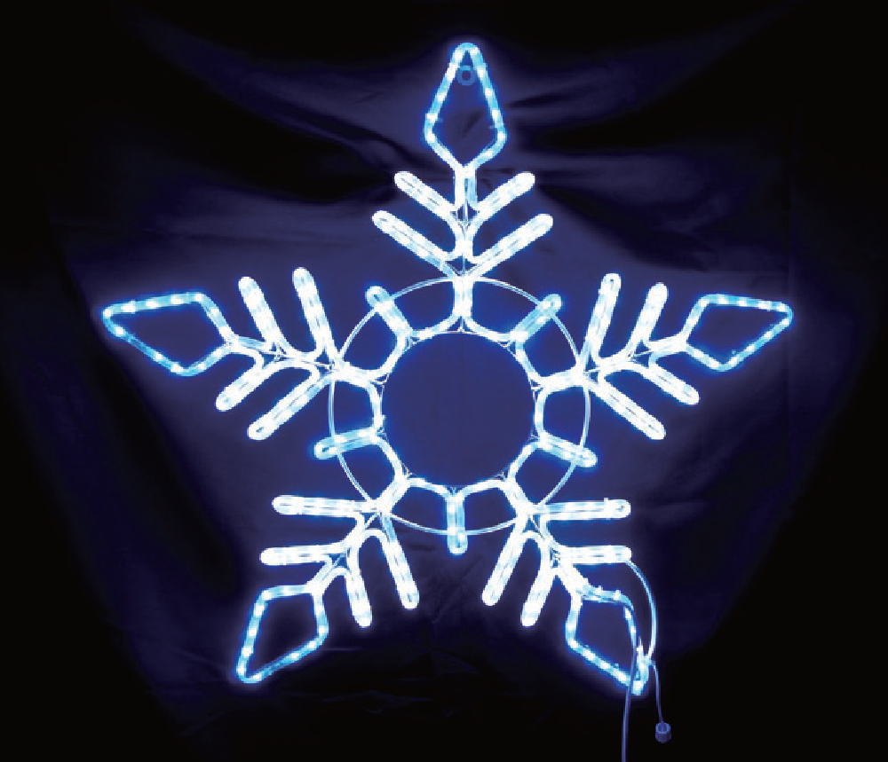 イルミネーション　フラッシュスノーフレーク白　青　結晶　2Dモチーフ　きれい　美しい　光　冬　クリスマス　パーティー　イベント　LED　飾り　エコ　電飾　野外　屋外　雑貨　グッズ　かわいい